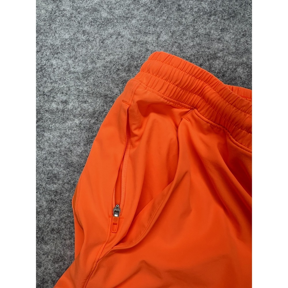 Lululemon Pace Breaker Shorts Mens Medium Orange Lined Athletic 7" LM7APKS - Picture 10 of 11